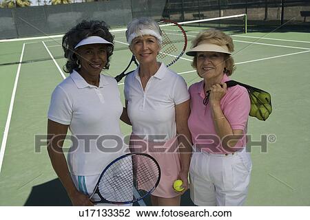 Three female tennis players, portrait View Large Photo Image Stock Image - Three female tennis players, portrait. Fotosearch