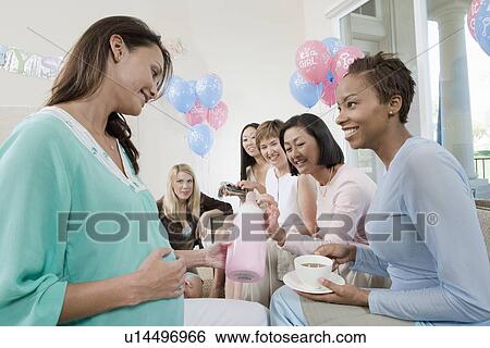 Stock Photograph - Women at a Baby Shower. Fotosearch