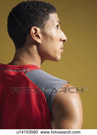 Stock Image - Athlete, back view. Fotosearch