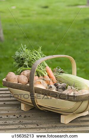 Stock Image - Basket of Vegetables. Fotosearch
