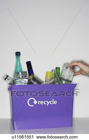 Stock Image - Box with Recycleables. Fotosearch