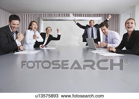 Businesspeople Celebrating Good News View Large Photo Image Stock Image - Businesspeople Celebrating Good News. Fotosearch