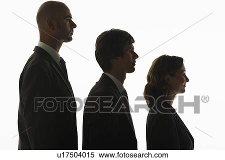 Businesspeople standing in row, in height order, profile View Large Photo Image Stock Photography - Businesspeople standing in row, in height order, profile. Fotosearch