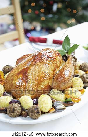 Christmas Turkey on table, close up View Large Photo Image Stock Image - Christmas Turkey on table, close up. Fotosearch