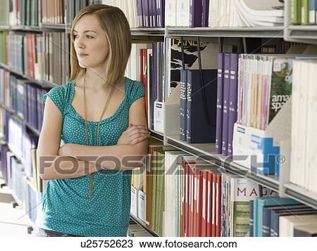 College Student in Library View Large Photo Image Stock Image - College Student in Library. Fotosearch