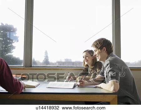Stock Image - College Students Studying. Fotosearch