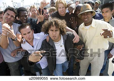 Stock Photography - Conflict among crowd . Fotosearch