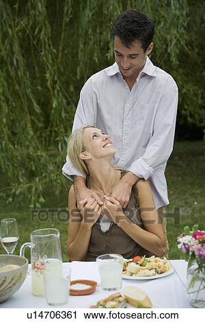 Couple Eating Outdoors View Large Photo Image Stock Image - Couple Eating Outdoors. Fotosearch