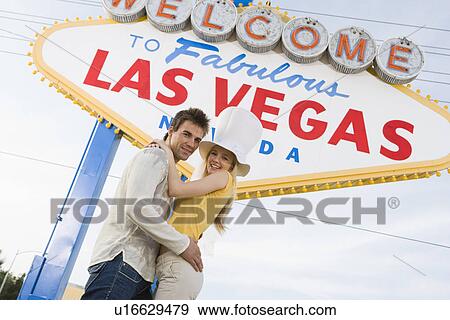 Stock Photo - Couple having fun in Las Vegas, Nevada, USA. Fotosearch