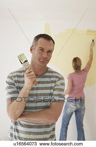 Couple Painting Room View Large Photo Image Stock Image - Couple Painting Room. Fotosearch