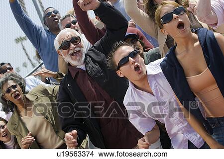 Picture - Crowd celebrating . Fotosearch