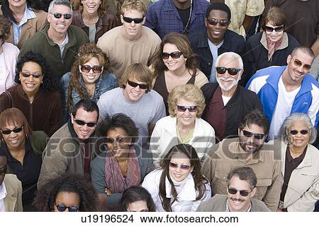 Picture - Crowd wearing sunglasses. Fotosearch