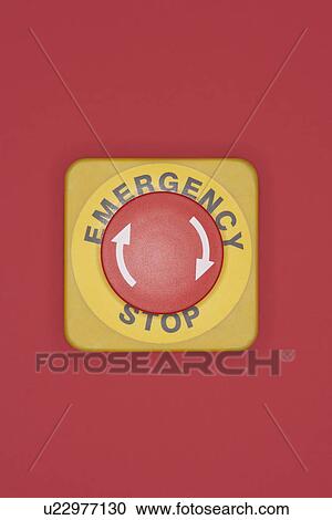 Emergency stop button on red background View Large Photo Image Stock Image - Emergency stop button on red background. Fotosearch