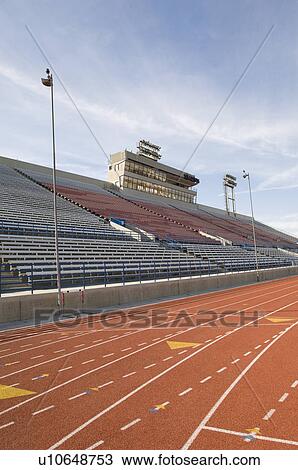 Empty Running Track and Grandstand View Large Photo Image Stock Image - Empty Running Track and Grandstand. Fotosearch