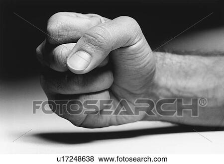 Stock Photo - Fist, (close-up), (b&w). Fotosearch