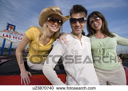 Stock Image - Friends having fun in Las Vegas, Nevada, USA. Fotosearch