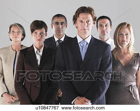 Stock Photo - Group of serious businesspeople. Fotosearch