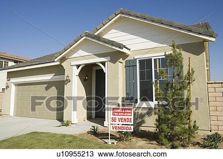 Stock Image - Newly build house for sale. Fotosearch