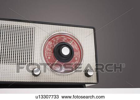 Stock Image - Old Radio in studio, close up, cropped. Fotosearch