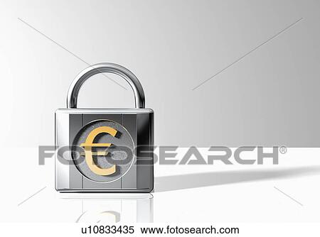 Stock Photography - Padlock with euro sign. Fotosearch