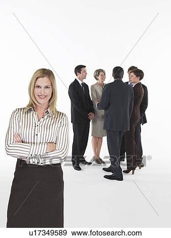 Proud Businesswoman, group behind View Large Photo Image Stock Photo - Proud Businesswoman, group behind. Fotosearch