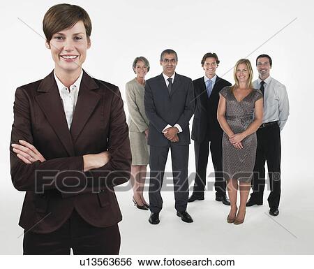 Proud Businesswoman, group behind View Large Photo Image Stock Photograph - Proud Businesswoman, group behind. Fotosearch