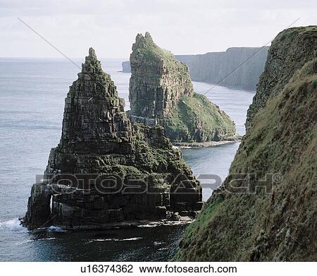 Stock Image - Sea stacks at coast. Fotosearch