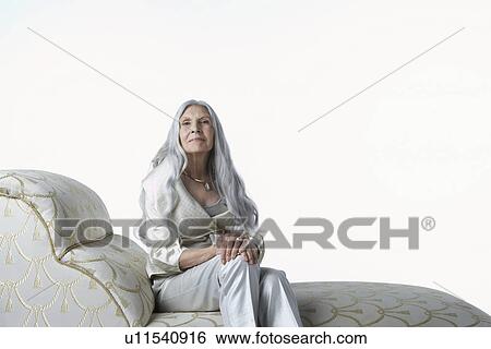 Senior Woman on Chaise Lounge View Large Photo Image Stock Photograph - Senior Woman on Chaise Lounge. Fotosearch