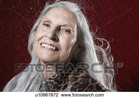 Senior Woman with Long Hair, smiling View Large Photo Image Stock Image - Senior Woman with Long Hair, smiling. Fotosearch