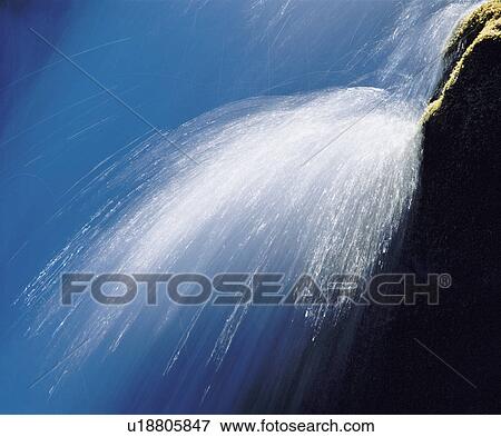 Stock Photo - Spray from waterfall, close-up. Fotosearch
