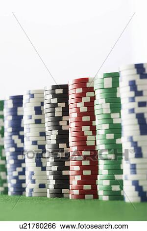 Stock Photograph - Stacks of gambling chips. Fotosearch