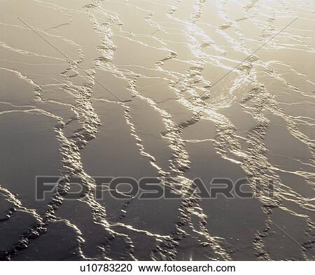 Stock Image - Sunlight on wet sand. Fotosearch