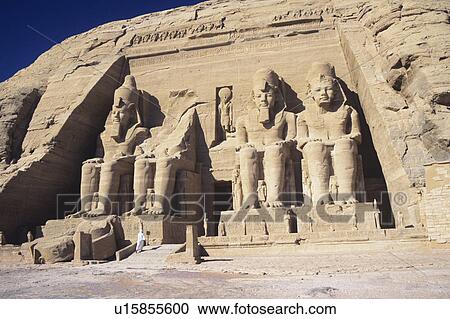 Stock Image - Temple of Ramesses II at Abu Simbel. Fotosearch