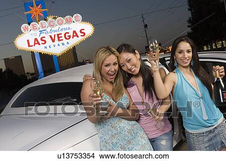 Three women having fun in Las Vegas, Nevada, USA View Large Photo Image Picture - Three women having fun in Las Vegas, Nevada, USA. Fotosearch