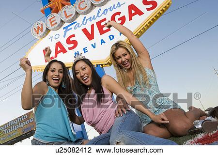 Three women in front of Las Vegas welcome sign, Nevada, USA View Large Photo Image Stock Image - Three women in front of Las Vegas welcome sign, Nevada, USA. Fotosearch