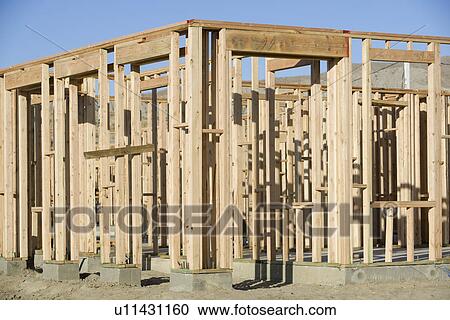 Wooden structure on construction site View Large Photo Image Stock Image - Wooden structure on construction site. Fotosearch