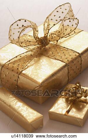 Wrapped Christmas presents View Large Photo Image Stock Photo - Wrapped Christmas presents. Fotosearch