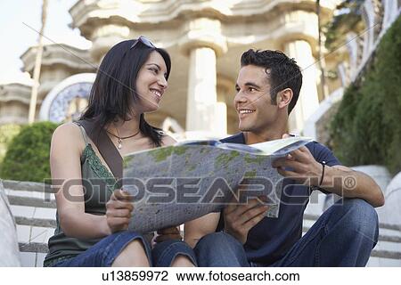 Young Couple Reading City Map View Large Photo Image Stock Image - Young Couple Reading City Map. Fotosearch