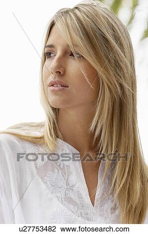 Stock Image - Young Woman, portrait. Fotosearch