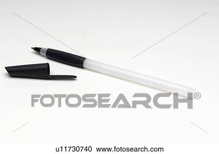 Stock Image - Ballpoint pen on white background. Fotosearch