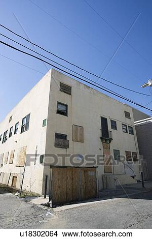Picture - Boarded Up Apartment Building. Fotosearch
