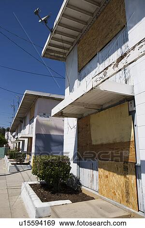 Stock Photo - Boarded Up Apartments. Fotosearch