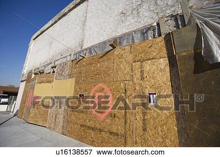 Stock Photo - Boarded Up Building. Fotosearch