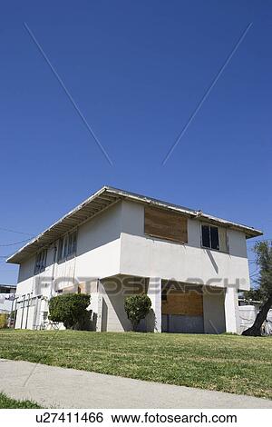 Stock Photograph - Boarded Up Building. Fotosearch