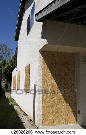 Stock Photograph - Boarded Up House. Fotosearch