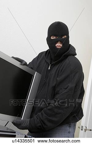 Burglar stealing television set View Large Photo Image Stock Image - Burglar stealing television set. Fotosearch