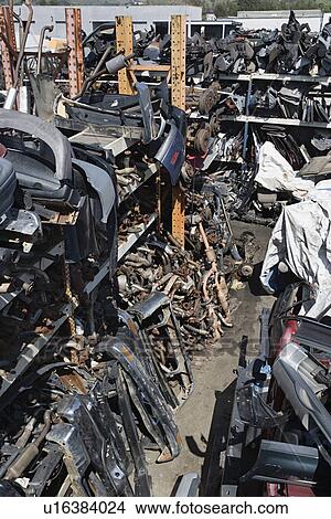 Picture - Car parts in Junkyard. Fotosearch