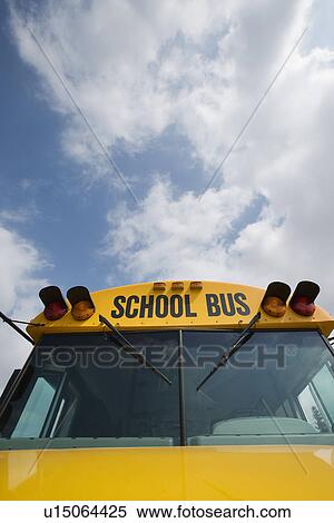 Caution Lights and Windshield of School Bus View Large Photo Image Stock Photography - Caution Lights and Windshield of School Bus. Fotosearch
