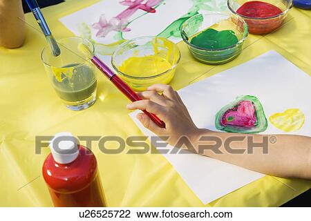 Stock Image - Children Painting. Fotosearch