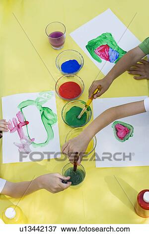 Children Painting View Large Photo Image Stock Photo - Children Painting. Fotosearch